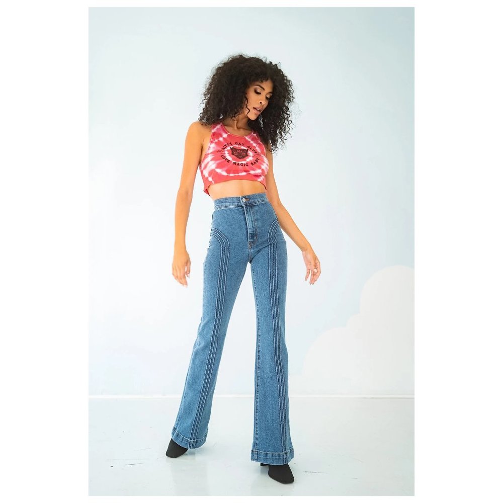 REVICE Denim Rollergirl Flare Jeans Blue wash Size 27